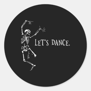 Pegatina Redonda Bailemos esqueletos bailando Halloween Tee