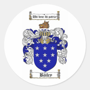 PEGATINA REDONDA BAILEY FAMILIAR CREST - BAILEY COAT OF ARMS