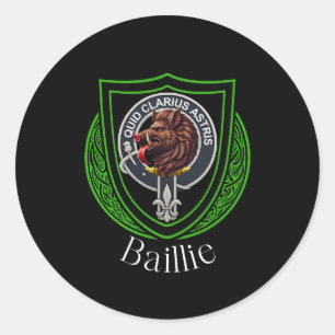 Pegatina Redonda Baillie Scottish Clan Escudo