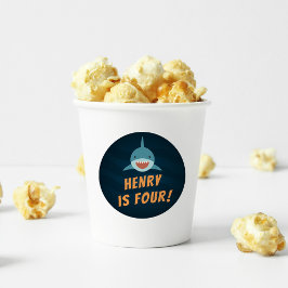 Pegatina Redonda Bait de tiburón | Cumpleaños de los Niños Personal