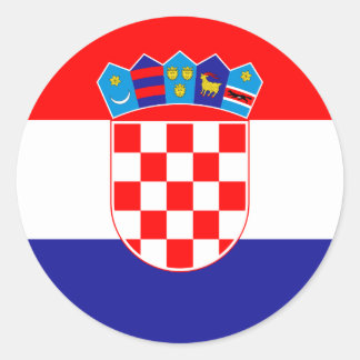 Pegatina Redonda ¡Bajo costo! Bandera de Croacia