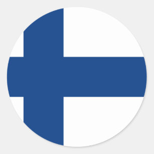 Pegatina Redonda ¡Bajo costo! Bandera de Finlandia