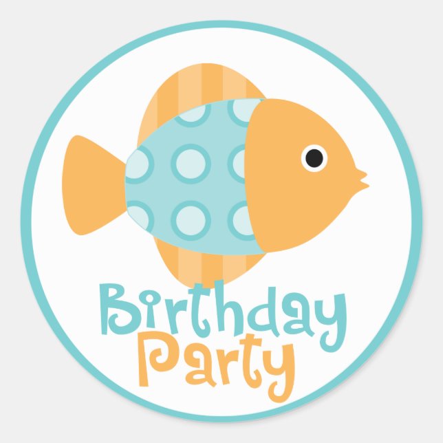 Pegatina Redonda Bajo el mar (Anverso)