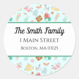 Pegatina Redonda Bajo el mar