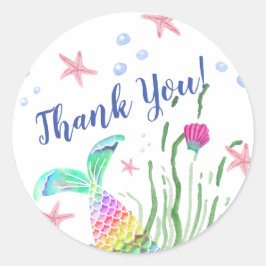 Pegatina Redonda Bajo el nombre personalizado del mar