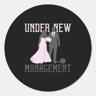 Pegatina Redonda Bajo el nuevo aniversario del Boda de Administraci