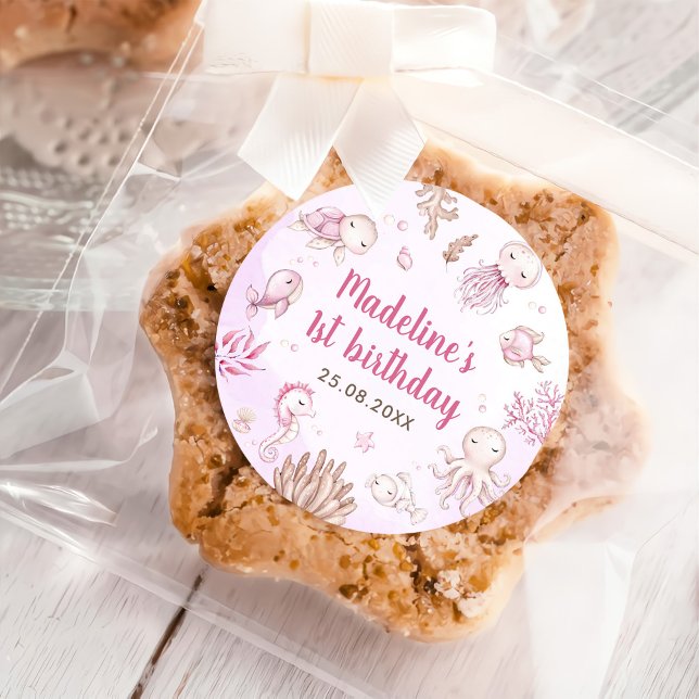 Pegatina Redonda Bajo la fiesta de cumpleaños de Sea Chica (Subido por el creador)