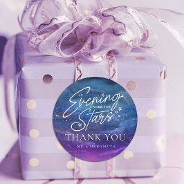 Pegatina Redonda Bajo las estrellas por la noche gracias personaliz