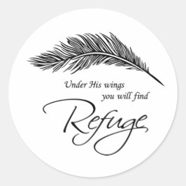 Pegatina Redonda Bajo Sus Alas Encontrarás Refugio