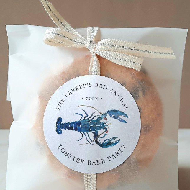 Pegatina Redonda Bake Ocean Blue Lobster (Subido por el creador)
