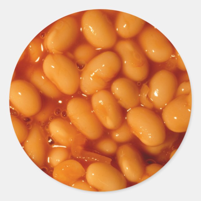 Pegatina Redonda Baked Beans (Anverso)