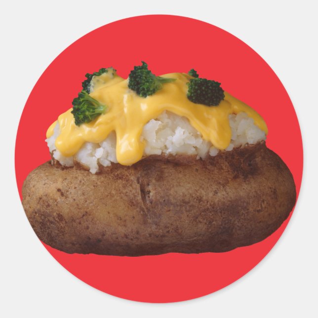 Pegatina Redonda Baked Potato (Anverso)