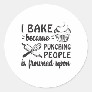 Pegatina Redonda Baker Bakery Bake Bread Baking Funny Gift
