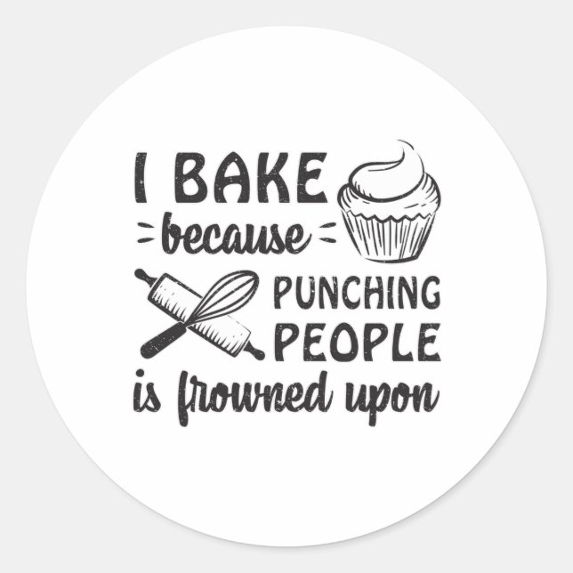 Pegatina Redonda Baker Bakery Bake Bread Baking Funny Gift (Anverso)