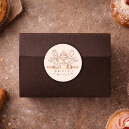 Pegatina Redonda Baker Pastry Chef Baking Tools Product Labels