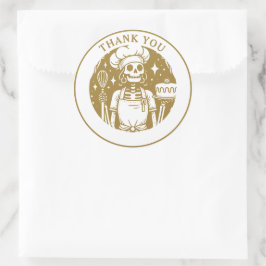 Pegatina Redonda Baker Pastry Chef Gold