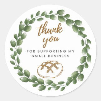 Pegatina Redonda Bakery Sourdough Thank You Round Sticker