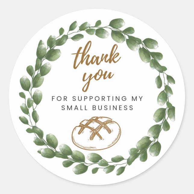 Pegatina Redonda Bakery Sourdough Thank You Round Sticker (Anverso)