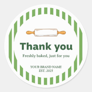 Pegatina Redonda Bakery Thank You Sticker - Custom Baking Design