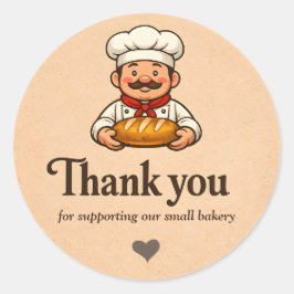 Pegatina Redonda Bakery Thank You Sticker - Custom Chef Design
