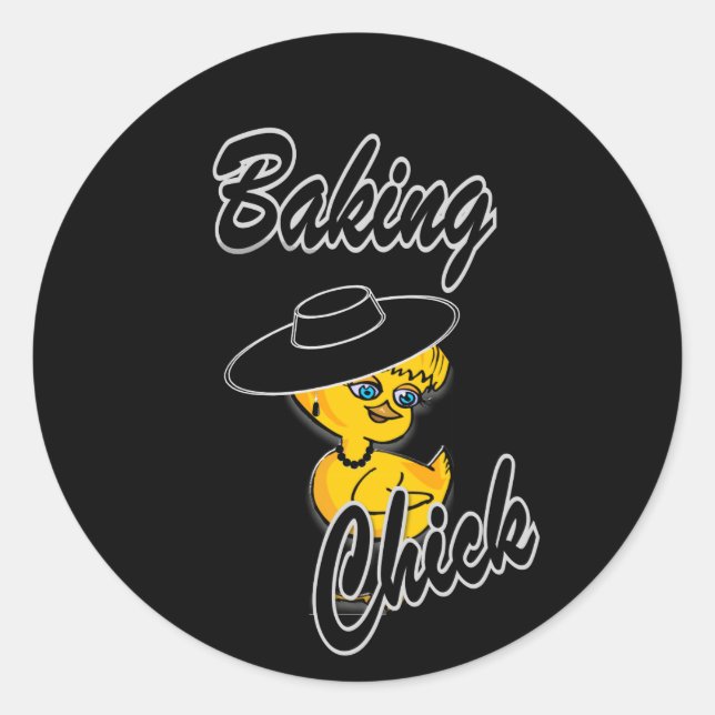 Pegatina Redonda Baking Chick #4 (Anverso)