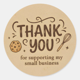 Pegatina Redonda Baking Icons Thank You Business Sticker 