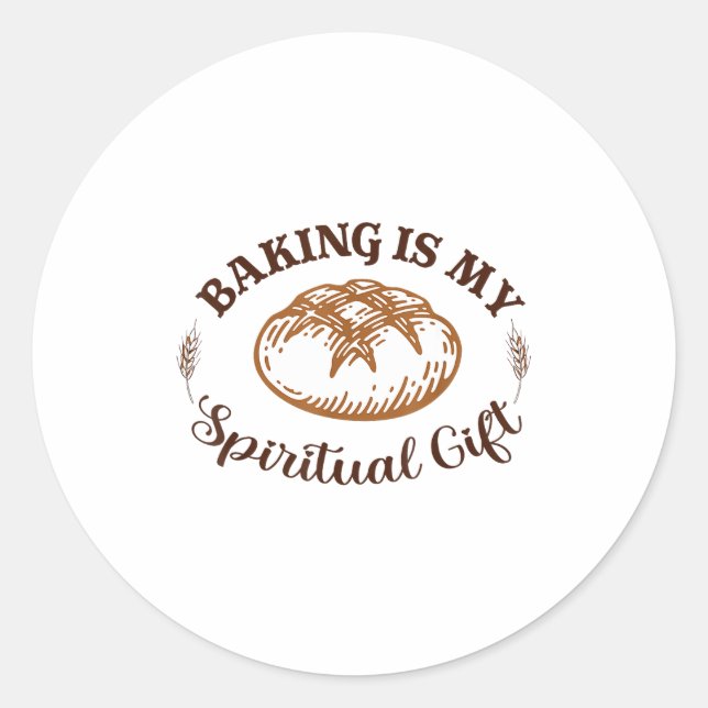 Pegatina Redonda Baking Is My Sritual Gift Funny Bake Lover Pastry  (Anverso)