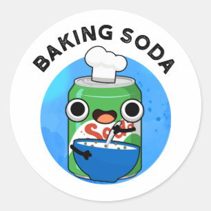 Pegatina Redonda Baking Soda Funny Soda Pop Pun