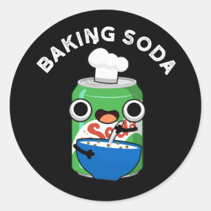 Pegatina Redonda Baking Soda Funny Soda Pop Pun Dark BG