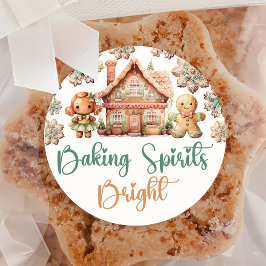 Pegatina Redonda Baking Spirit Navidades brillantes Cookie