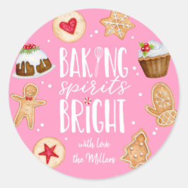 Pegatina Redonda Baking Spirit Navidades Brillantes Holiday Baking