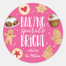 Pegatina Redonda Baking Spirit Navidades Brillantes Holiday Baking