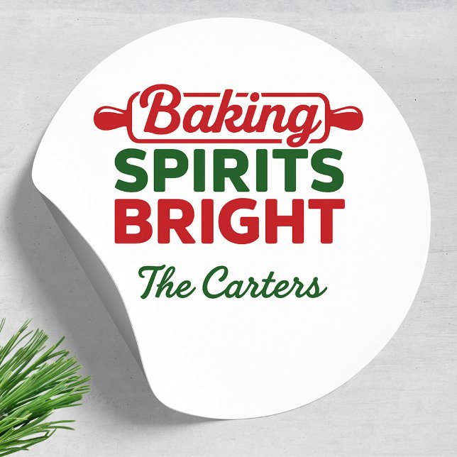 Pegatina Redonda Baking Spirits Bright Holiday (Subido por el creador)