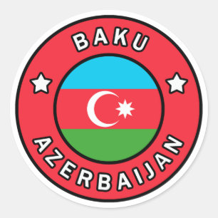 Pegatina Redonda Bakú Azerbaiyán