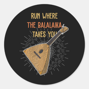 Pegatina Redonda Balalaika Balalaika Instrumento musical