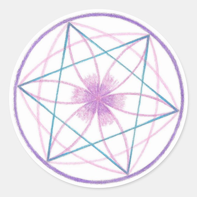 Pegatina Redonda Balance de Mandala (Anverso)