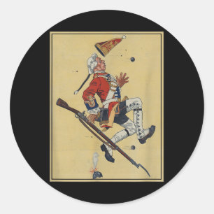 Pegatina Redonda Balas de soldados de Redcover británicos con daga 