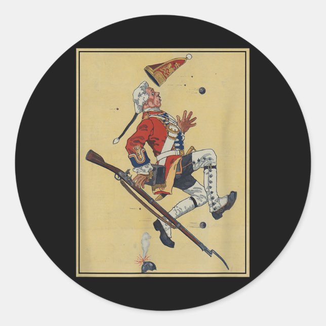 Pegatina Redonda Balas de soldados de Redcover británicos con daga  (Anverso)