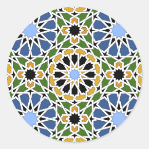 Pegatina Redonda Baldosa moro