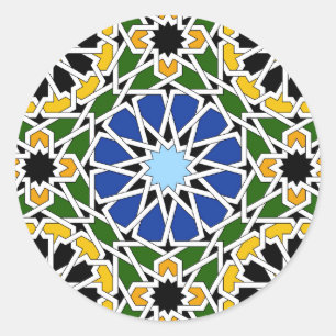 Pegatina Redonda Baldosa moro