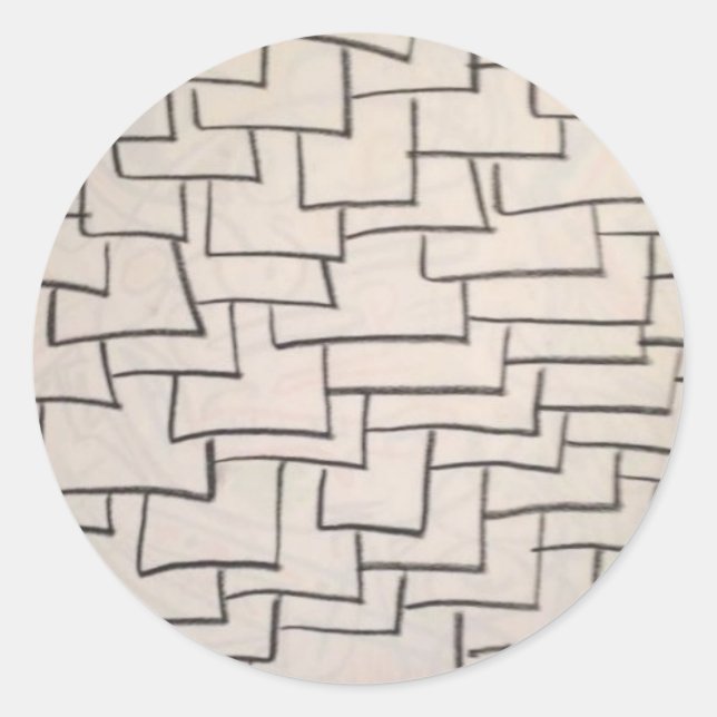 Pegatina Redonda Baldosas apiladas (Anverso)