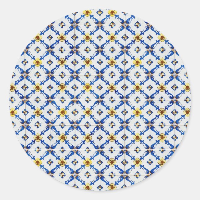 Pegatina Redonda Baldosas cerámicas (Anverso)