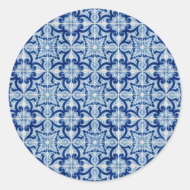 Pegatina Redonda Baldosas cerámicas (Anverso)