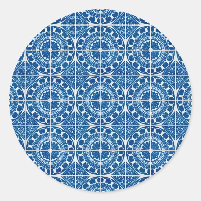 Pegatina Redonda Baldosas cerámicas (Anverso)