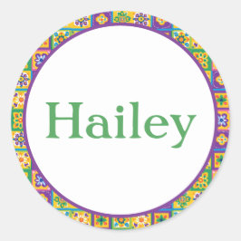 Pegatina Redonda Baldosas de colores