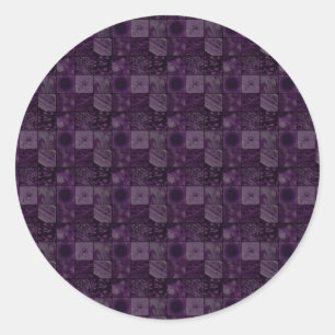 Pegatina Redonda Baldosas en morado