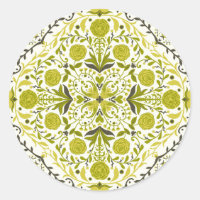 Baldosas florales en verde