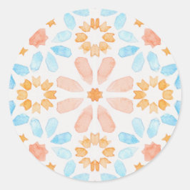 Pegatina Redonda Baldosas marroquíes en tonos pastel