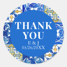 Pegatina Redonda Baldosas modernas de verano