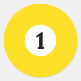 Pegatina Redonda Ball amarillo sólido Billiard 1